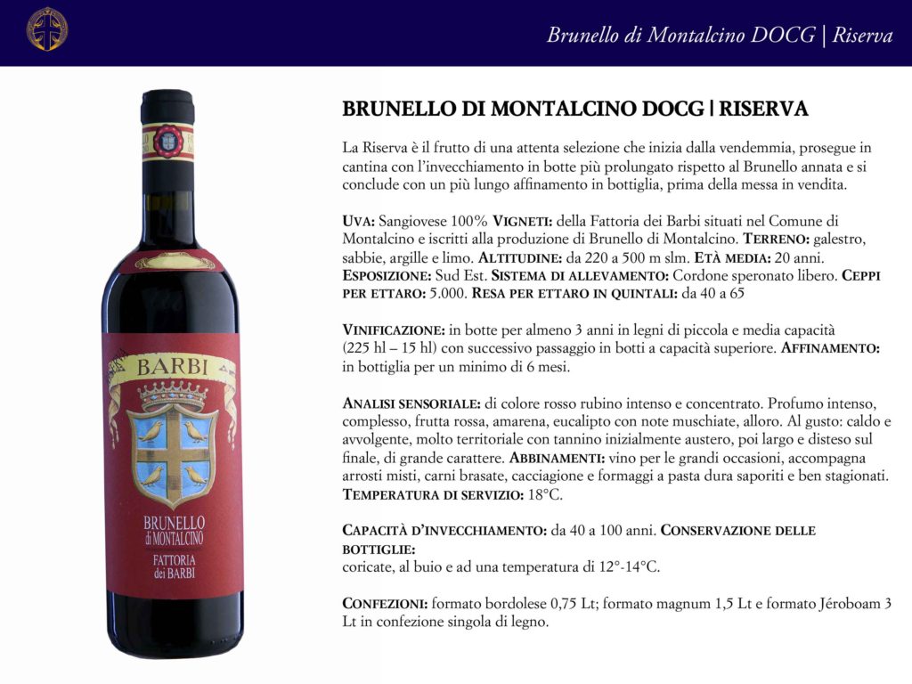 Brunello di Montalcino DOCG, Fattoria dei Barbi Riserva