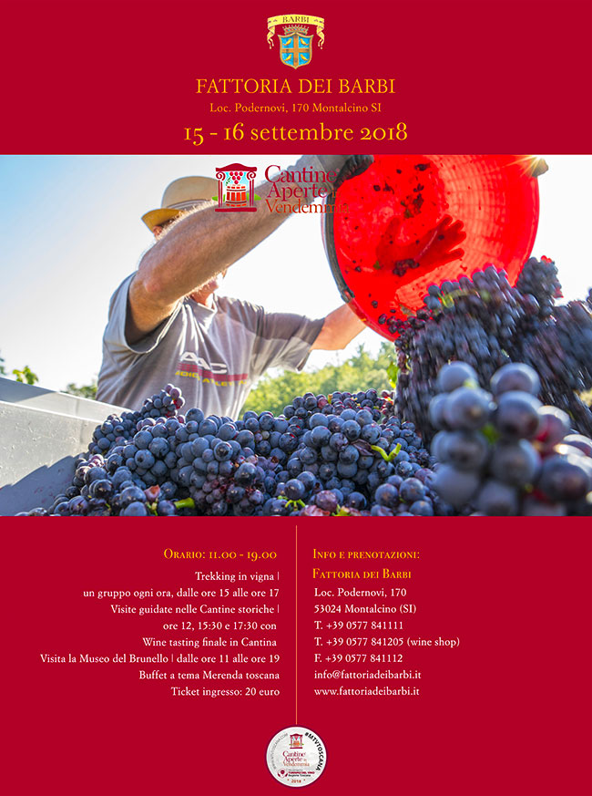 Cantine Aperte in vendemmia alla Fattoria dei Barbi a Montalcino