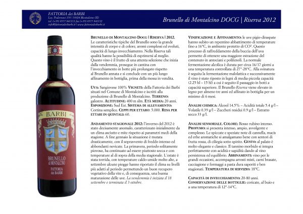 Brunello di Montalcino DOCG | Riserva | 2012