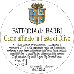 Caseificio dei Barbi | Cacio affinato in Pasta di Olive